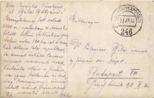 1916 Város romok / WWI K.u.k. military, ruins. photo + "K.U.K. ETAPPENPOSTAMT 246" (fa)
