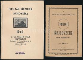2 db árjegyzék (1942., 1946)