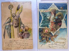 KARÁCSONY - Kb. 1000 db RÉGI karácsonyi üdvözlőlap 10 képeslap albumban. Érdekes anyag, érdemes megn...