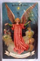 KARÁCSONY - Kb. 1000 db RÉGI karácsonyi üdvözlőlap 10 képeslap albumban. Érdekes anyag, érdemes megn...