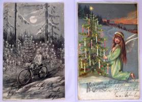 KARÁCSONY - Kb. 1000 db RÉGI karácsonyi üdvözlőlap 10 képeslap albumban. Érdekes anyag, érdemes megn...