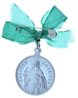 1930 k. "Sanctus Emericus / Patrona Hungariae" Al medál füllel, szalagon (32mm) T:UNC,AU