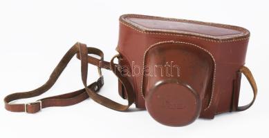 Ihagee Exakta Varex IIa fényképezőgép, Carl Zeiss Tessar 2,8/50 (50 mm f/2.8) objektívvel, bőr tokba...