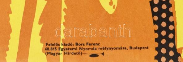 Darvas Árpád (1927-2015): Szüzek elrablása, 1968. Filmplakát, papír, jelzett a plakáton, Egyetemi Ny...