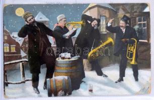 ÚJÉV - Kb. 400 db RÉGI újévi üdvözlőlap 4 képeslap albumban. Érdekes anyag, érdemes megnézni! / NEW ...