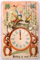 ÚJÉV - Kb. 400 db RÉGI újévi üdvözlőlap 4 képeslap albumban. Érdekes anyag, érdemes megnézni! / NEW ...