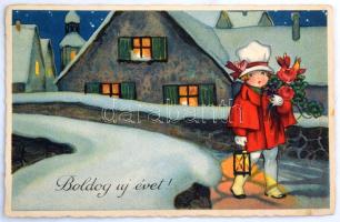 ÚJÉV - Kb. 400 db RÉGI újévi üdvözlőlap 4 képeslap albumban. Érdekes anyag, érdemes megnézni! / NEW ...