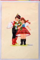 Kb. 160 db főleg RÉGI vegyes zsáner képeslap 2 albumban / Cca. 160 mainly pre-1945 mixed motive post...