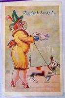 Kb. 160 db főleg RÉGI vegyes zsáner képeslap 2 albumban / Cca. 160 mainly pre-1945 mixed motive post...