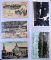 380 db főleg RÉGI magyar város képeslap modern albumba rendezve / 380 mainly pre-1945 Hungarian town...