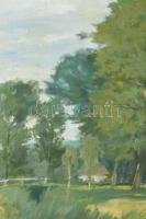 Igmándy-Schranz Emil (1906-1987): Táj női alakkal, 1952. Olaj, vászon, jelezve jobbra lent. 50×70 cm