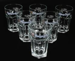 'Hoegaarden' üveg söröskorsó készlet, eredeti dobozában, 6 db, 0,25 l, m: 13 cm