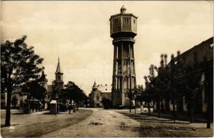 1928 Siófok, Darányi tér, Víztorony, templom (EK)