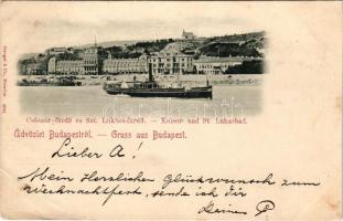 Budapest II. Szent Lukács és Császár fürdő, gőzhajó. Stengel &amp; Co. (EB)