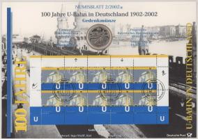 Németország 2002D 10E Ag "100 éves a metró" bélyeges emléklapon