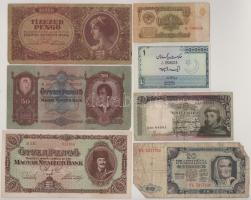 7db-os bankjegy tétel, közte 1932. 50P és 1945. 50P T:F,VG