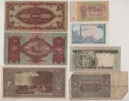 7db-os bankjegy tétel, közte 1932. 50P és 1945. 50P T:F,VG