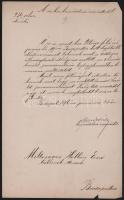 1876 Kislődi Hollán Ernő (1824-1900) hadmérnök, tábornok, 1848-49-es honvédtiszt részére szóló okira...