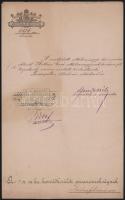 1876 Kislődi Hollán Ernő (1824-1900) hadmérnök, tábornok, 1848-49-es honvédtiszt részére szóló okira...