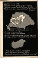 1927 Hiszekegy. A Magyar Nemzeti Szövetség kiadása / Hungarian irredenta propaganda, Credo, Treaty o...