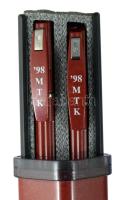 1998 MTK töltőtoll és golyóstoll pár, tartóban