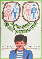 Dede Ernő (1933-): Két mamám és két papám van. Filmplakát, papír, jelzett a plakáton, Offset-nyomda,...
