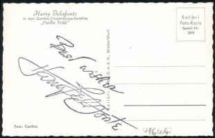 Harry Belafonte német színész autográf aláírása képeslapon