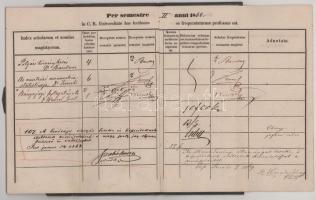 1864-1868 Pesti Egyetemi jogi karának indexe, Id. kislődi Hollán Sándor (1846-1919) későbbi politiku...