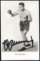 Max Schmeling német boxoló autográf aláírása képeslapon