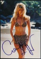 Claudia Schiffer (1970) Német színésznő és model autográf aláírása képeslapon