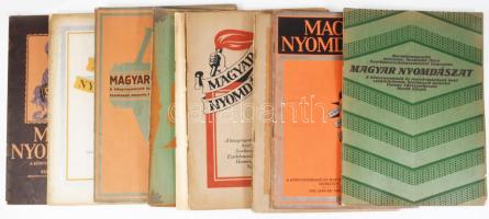 1921-1922 Magyar Nyomdászat, a könyvnyomtató és testvériparágak havi szakfolyóirata összesen 10 db s...
