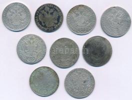 1787-1839. 20kr Ag (9xklf évszám vagy verdejel), benne: 1787H, 1805C, 1806B(?), 1806A, 1809C, 1827C,...