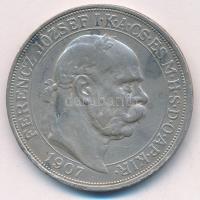 1907KB 5K Ag "Ferenc József koronázásának 40. évfordulója" T:VF patina, ph.
Adamo K7.1