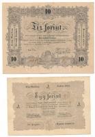 1848. 1Ft + 10Ft "Űn. 1088 46" "Kossuth bankó" T:F fo.
Adamo G104, G111