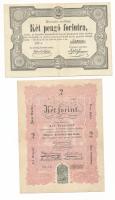 1848. 2Ft "Kossuth bankó" "JR. 69055" + 1849. 2Ft "Kincstári Utalvány"...