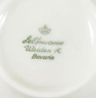 6 darab porcelán reggeliző szett: csésze alátéttel és desszertes tányér. Jelzett, minimális kopással...