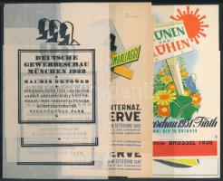 1922-1958 Vegyes külföldi reklámlapok, röplapok, 9 db