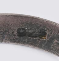 Ezüst (Ag) gyűrű, tigrisszem berakással, jelzett, 925 ezrelékes, m:54, bruttó 7,2g