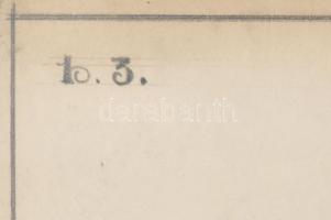 cca 1900-1940 Historizáló diófa bútor tervrajza. Akvarell, ceruza, karton, m 1:10, jelzés nélkül, je...