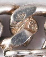 Ezüst (Ag) pancer 2+1 szemes karlánc, jelzett, h: 17 cm, 12,4g