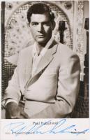 Paul Hubschmid (1917-2001) svájci színész autográf aláírása képeslapon