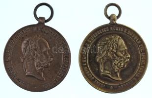 1873. "Hadiérem" kétoldalas bronz kitüntetés mellszalag nélkül (2x) eltérő kivitelek, egyi...