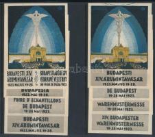 1923 Budapesti XIV. Árumintavásár reklámcédula, 8 db, több különböző nyelvű (magyar, német, román, s...