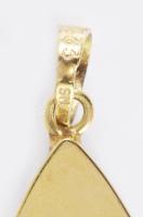 Arany (Au) fülbevaló pár és függő szett csiszolt nemesopál berakásokkal. jelzett, 8k, bruttó 4,1g