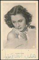 Hertha Feiler (1916-1970) osztrák színésznő autográf aláírása képeslapon