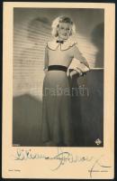 Lilian Harvey (1906-1968) angol német színésznő autográf aláírása képeslapon