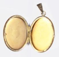 Aranyozott ezüst (Ag) képtartós medál, jelzett, 835 ezrelékes, 3,5x2,5 cm, 7,2g