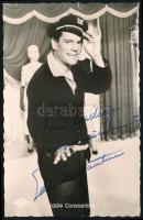 Eddie Constantine Francia színész (1913-1993 ) autográf aláírása őt ábrázoló képeslapon