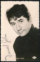 Daniel Gélin (1921-2002) Francia filmszínész autográf aláírása őt ábrázoló képeslapon