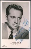 Rossano Brazzi (1916-1994) olasz filmszínész autográf aláírása őt ábrázoló képeslapon